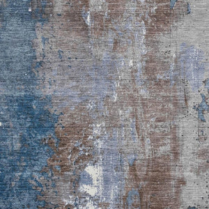 HomeRoots 8' X 10' Stylish Coffee & Blue Abstract Area Rug - Washable, Stain-Resistant, UV Protected & Durable 706341