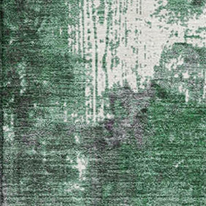 HomeRoots 5' X 8' Vibrant Emerald & Purple Abstract Area Rug - Washable, UV Protected & Non-Slip Design! 706345