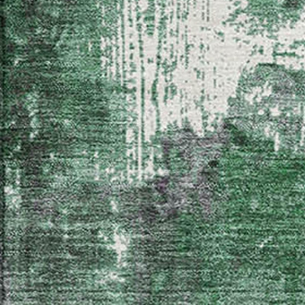 HomeRoots 5' X 8' Vibrant Emerald & Purple Abstract Area Rug - Washable, UV Protected & Non-Slip Design! 706345