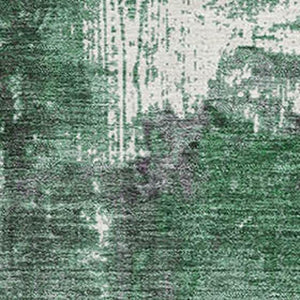 HomeRoots 8' X 10' Emerald & Purple Abstract Area Rug – Washable, UV-Protected, Stain-Resistant Design for Homes 706347