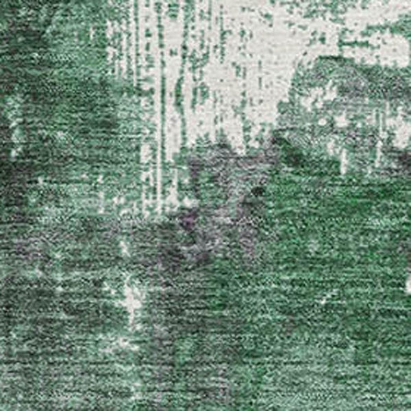 HomeRoots 10' Emerald & Purple Abstract Area Rug - Washable, UV-Protected, Stain Resistant for High-Traffic Homes 706349