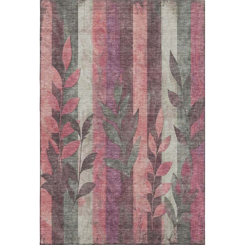 HomeRoots 8' X 10' Blush & Gray Floral Area Rug – Durable, Washable, UV-Protected for Stylish Living Spaces 706383