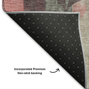 HomeRoots 8' X 10' Blush & Gray Floral Area Rug – Durable, Washable, UV-Protected for Stylish Living Spaces 706383