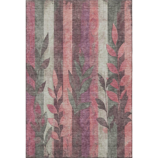 HomeRoots 8' X 10' Blush & Gray Floral Area Rug – Durable, Washable, UV-Protected for Stylish Living Spaces 706383