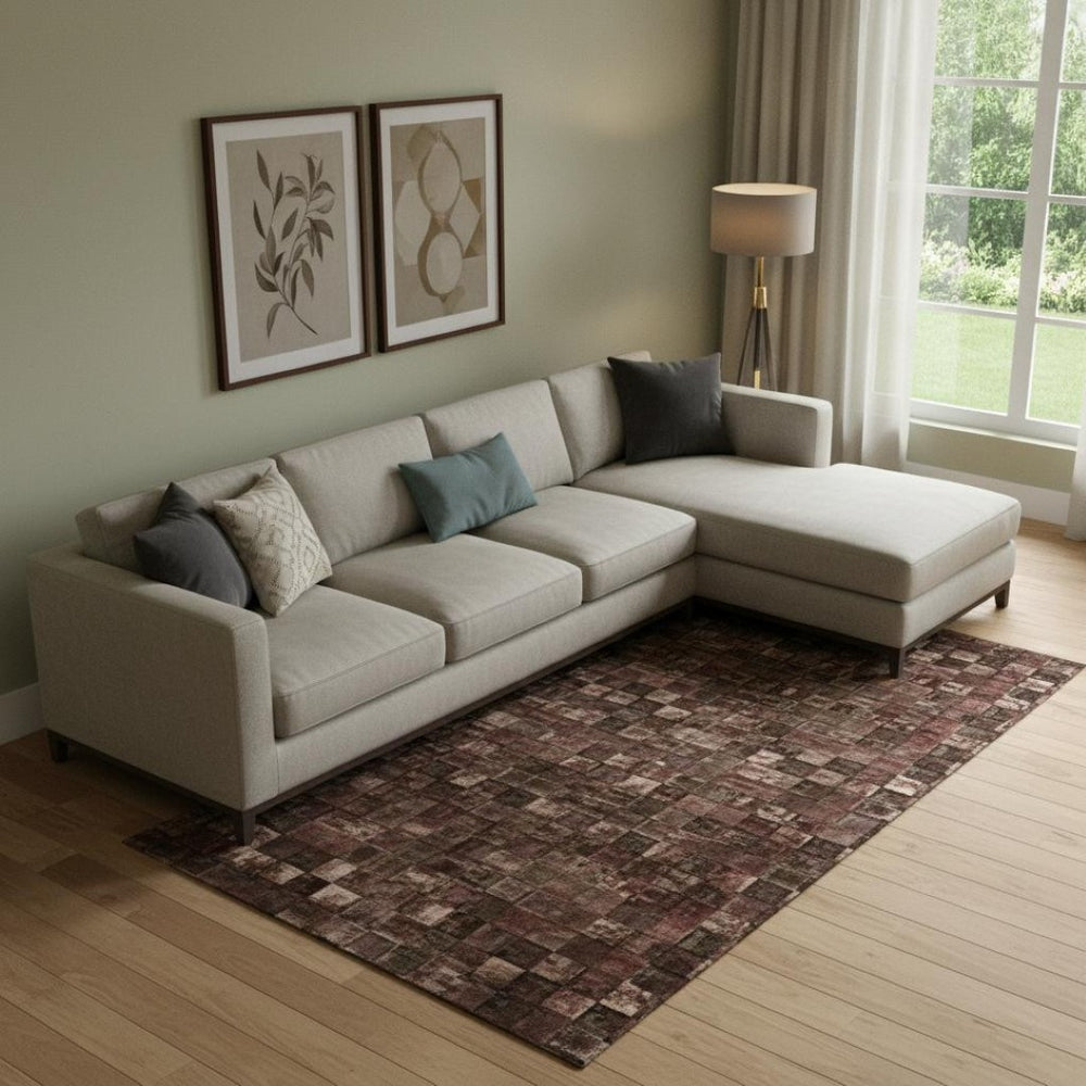 HomeRoots 10' Terra Cotta & Sage Floral Washable Area Rug - UV Protected, Durable & Perfect for High-Traffic Spaces 706397