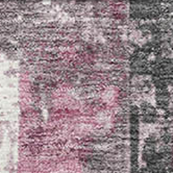 HomeRoots 9' X 12' Blush & Gray Striped Washable Area Rug - UV Protected, Stain Resistant, Non-Slip Backing 706414