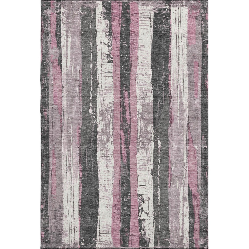 HomeRoots 10' Blush and Gray Striped Washable Area Rug with UV Protection - Stylish, Durable, and Low-Maintenance! 706415