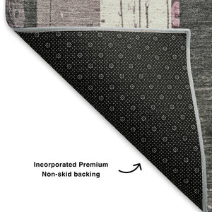 HomeRoots 10' Blush and Gray Striped Washable Area Rug with UV Protection - Stylish, Durable, and Low-Maintenance! 706415