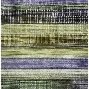 HomeRoots 9' X 12' Artichoke Green & Purple Striped Washable Area Rug - Durable, Stylish, UV Protected Design! 706444