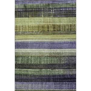 HomeRoots 10' X 14' Striped Washable Area Rug in Artichoke Green & Purple - UV Protected, Durable & Stylish! 706445