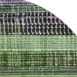 HomeRoots 8' Vibrant Purple and Green Striped Washable Round Rug with UV Protection for Active Homes 706454