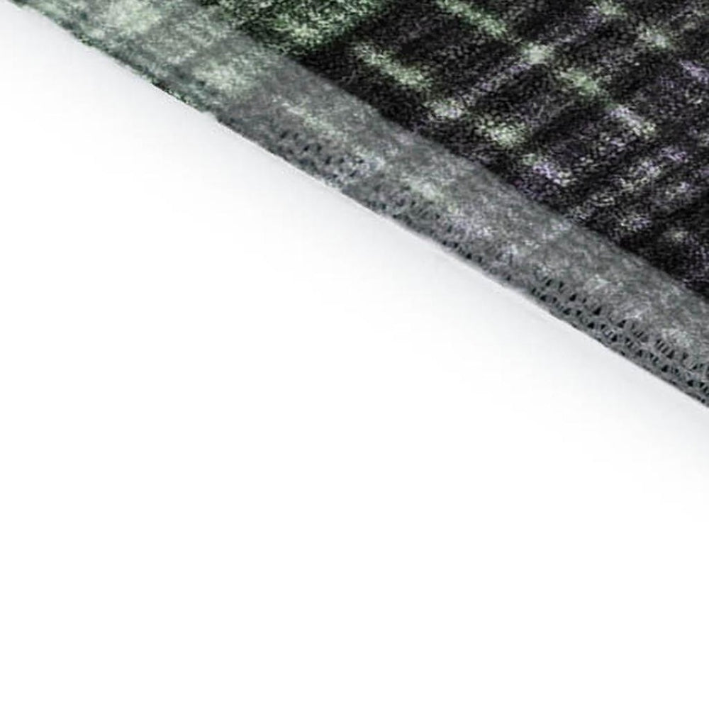 HomeRoots 9' X 12' Striped Purple and Green Washable Area Rug with UV Protection for Stylish Living Spaces 706456