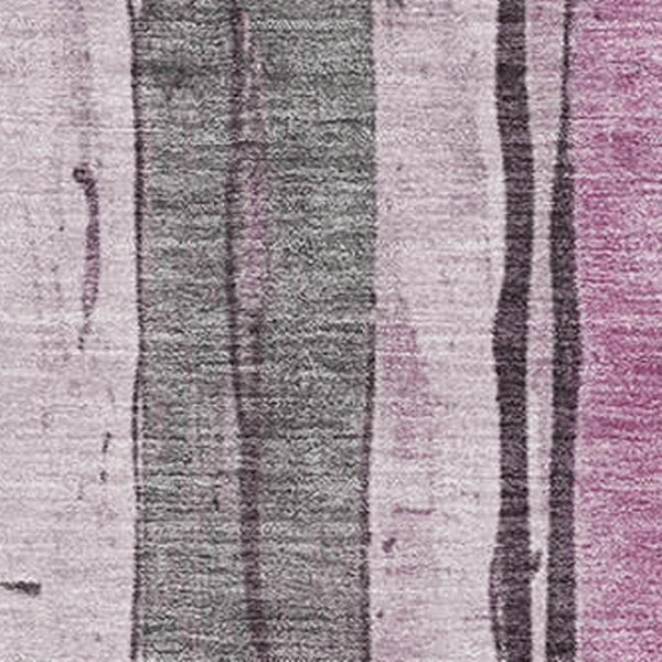 HomeRoots 5' X 8' Pink and Gray Striped Area Rug - Washable, UV Protected, Durable, Soft, Stylish Design! 706471