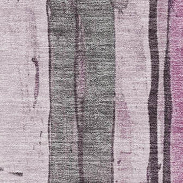 HomeRoots 8' X 10' Stylish Pink and Gray Striped Washable Area Rug with UV Protection for High-Traffic Spaces 706473