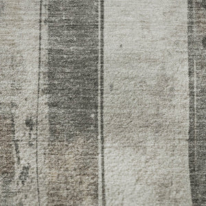 HomeRoots 5' X 8' Beige and Gray Striped Washable Area Rug - Stain Resistant, UV Protected, Non-Slip Design 706477
