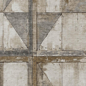 HomeRoots 9' X 12' Beige and Gray Geometric Area Rug - Washable, UV-Protected, Modern Design for High Traffic Areas 706492
