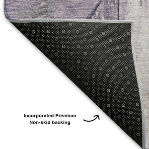 HomeRoots 5' X 8' Modern Purple and Gray Geometric Area Rug – Washable, UV-Protected, Durable Design for Homes 706513