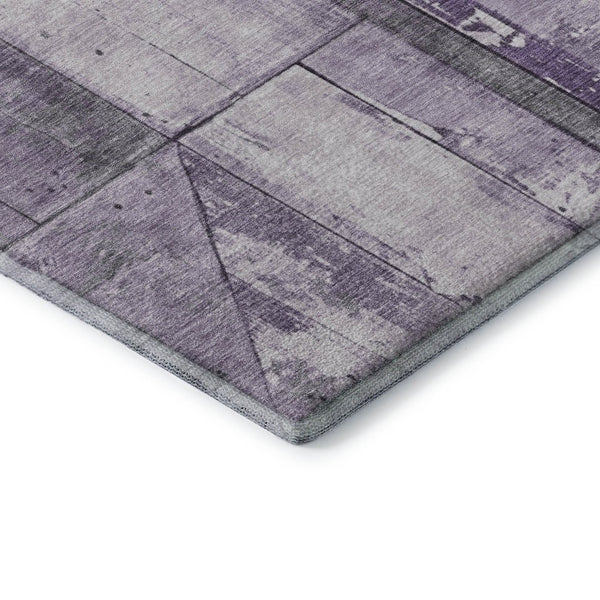 HomeRoots 8' X 10' Stylish Purple & Gray Geometric Area Rug – Washable, UV-Protected, Perfect for Family Spaces! 706515