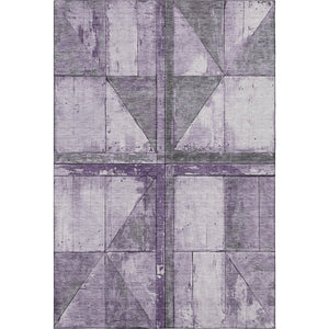 HomeRoots 8' X 10' Stylish Purple & Gray Geometric Area Rug – Washable, UV-Protected, Perfect for Family Spaces! 706515