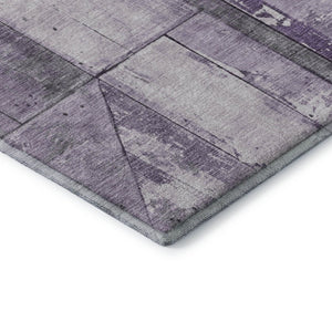 HomeRoots 10' X 14' Geometric Purple and Gray Washable Area Rug - UV Protected, Soft, Stain Resistant Design 706517