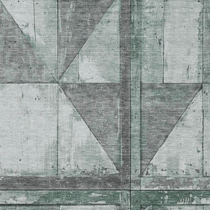 HomeRoots 10' X 14' Sage and Gray Geometric Area Rug – Washable, UV-Protected, Perfect for Family Living Spaces! 706523