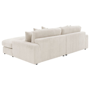 English Elm Upton Sand Reversible Sectional Sofa with Trillium Blend Cushions, Neutral Modern Comfort for Family Living B062S01241