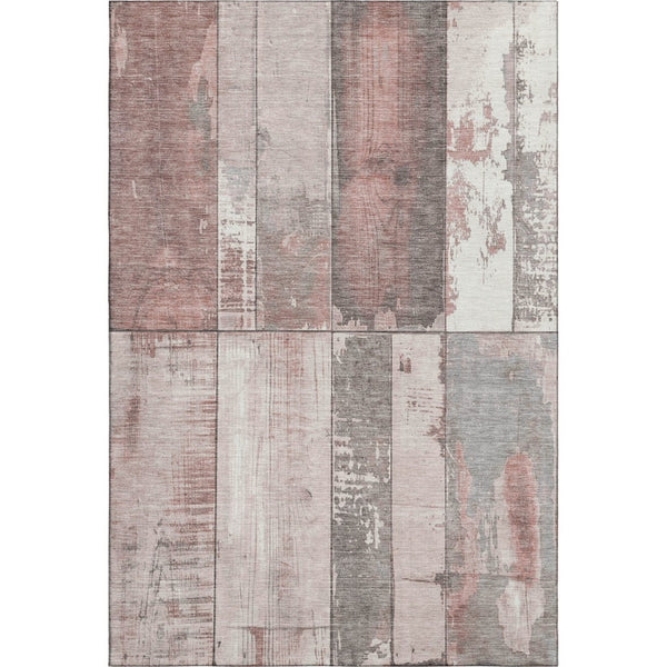 HomeRoots 10' Copper and Gray Geometric Washable Area Rug - UV Protected, Durable, Ideal for Busy Homes 706535
