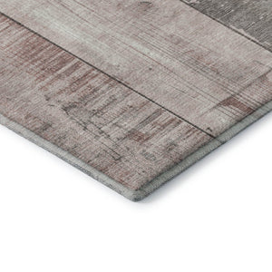 HomeRoots 10' Copper and Gray Geometric Washable Area Rug - UV Protected, Durable, Ideal for Busy Homes 706535