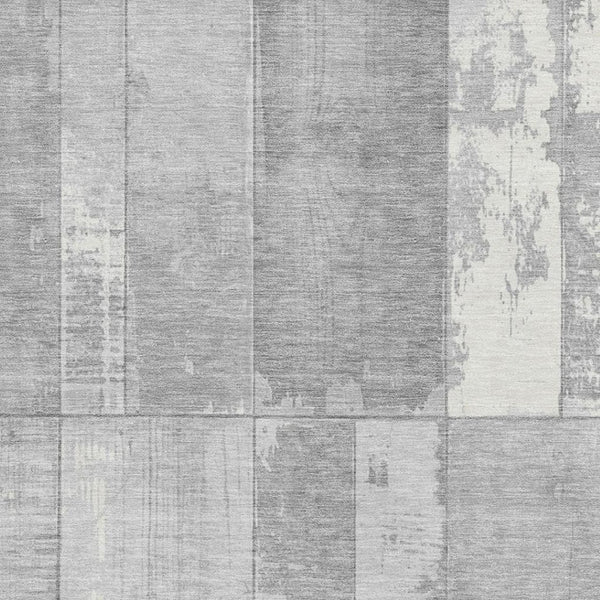 HomeRoots 5' X 8' Stylish Gray and Silver Geometric Area Rug - Washable, UV Protected, Non-Slip, Durable Design 706543