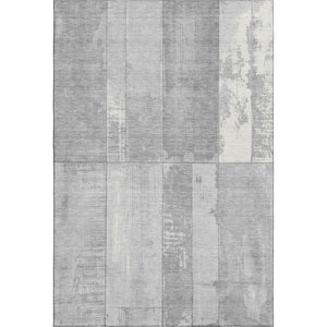 HomeRoots 8' X 10' Modern Gray & Silver Geometric Area Rug - Washable, UV Protected, Stain Resistant Design 706545
