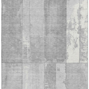 HomeRoots 8' X 10' Modern Gray & Silver Geometric Area Rug - Washable, UV Protected, Stain Resistant Design 706545