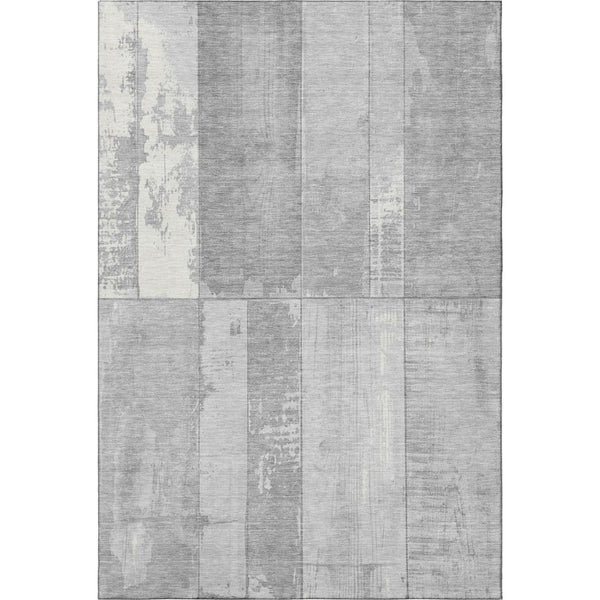 HomeRoots 10' Gray and Silver Geometric Washable Area Rug - Stylish, Durable, UV-Protected for Modern Homes 706547
