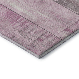 HomeRoots 8' Pink and Gray Geometric Round Rug - Washable, UV Protected, Soft, Stain Resistant, Modern Design! 706550