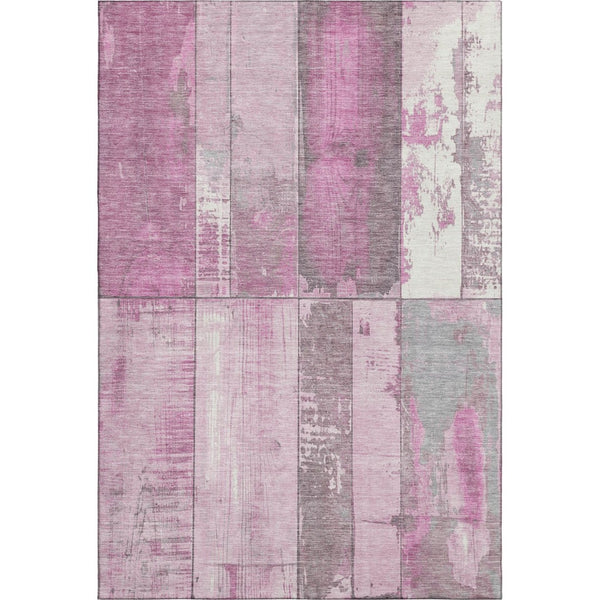 HomeRoots 10' X 14' Pink and Gray Geometric Washable Area Rug - Stylish, Stain-Resistant, UV Protected Design 706553