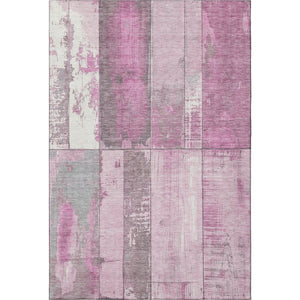 HomeRoots 10' X 14' Pink and Gray Geometric Washable Area Rug - Stylish, Stain-Resistant, UV Protected Design 706553