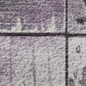 HomeRoots 8' X 10' Stylish Purple and Gray Geometric Washable Area Rug with UV Protection for Modern Homes 706557
