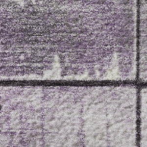HomeRoots 10' X 14' Purple And Gray Geometric Area Rug – Stylish, Washable, UV-Protected, Perfect for Busy Homes! 706559