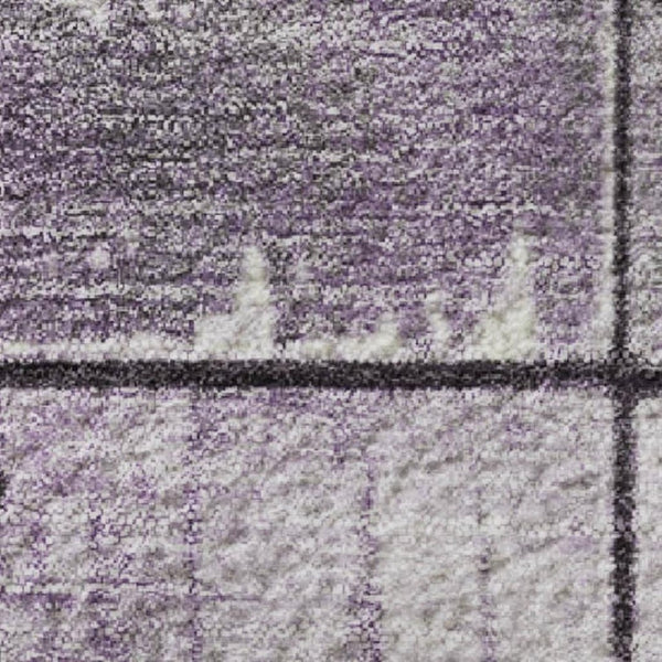 HomeRoots 10' X 14' Purple And Gray Geometric Area Rug – Stylish, Washable, UV-Protected, Perfect for Busy Homes! 706559
