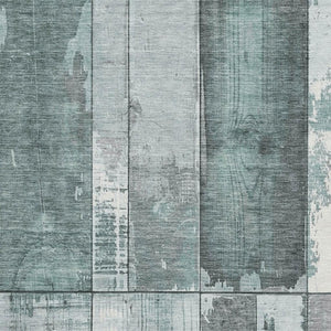 HomeRoots 8' X 10' Pale Aqua Gray Geometric Area Rug - Washable, UV-Protected, Stylish & Durable for Homes 706563