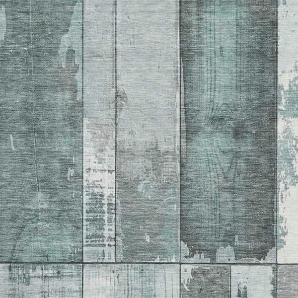 HomeRoots 8' X 10' Pale Aqua Gray Geometric Area Rug - Washable, UV-Protected, Stylish & Durable for Homes 706563