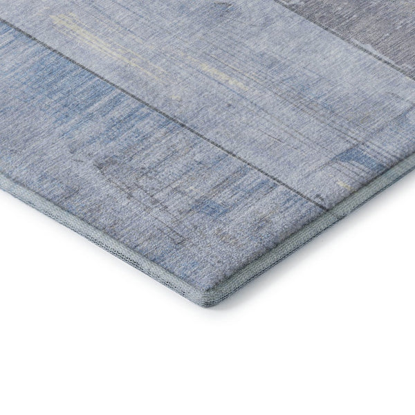 HomeRoots 5' X 8' Sky Blue & Gray Geometric Area Rug - Washable, UV-Protected, Durable for Homes with Kids & Pets 706567