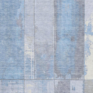 HomeRoots 9' X 12' Sky Blue & Gray Geometric Area Rug - Washable, UV-Protected, Durable for Busy Homes 706570