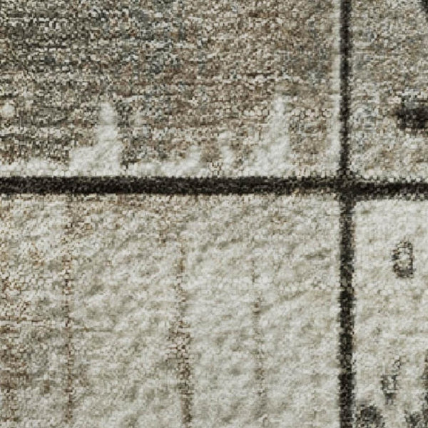 HomeRoots 5' X 8' Taupe & Gray Geometric Area Rug - Durable, Stain-Resistant, UV Protected for Modern Homes 706579