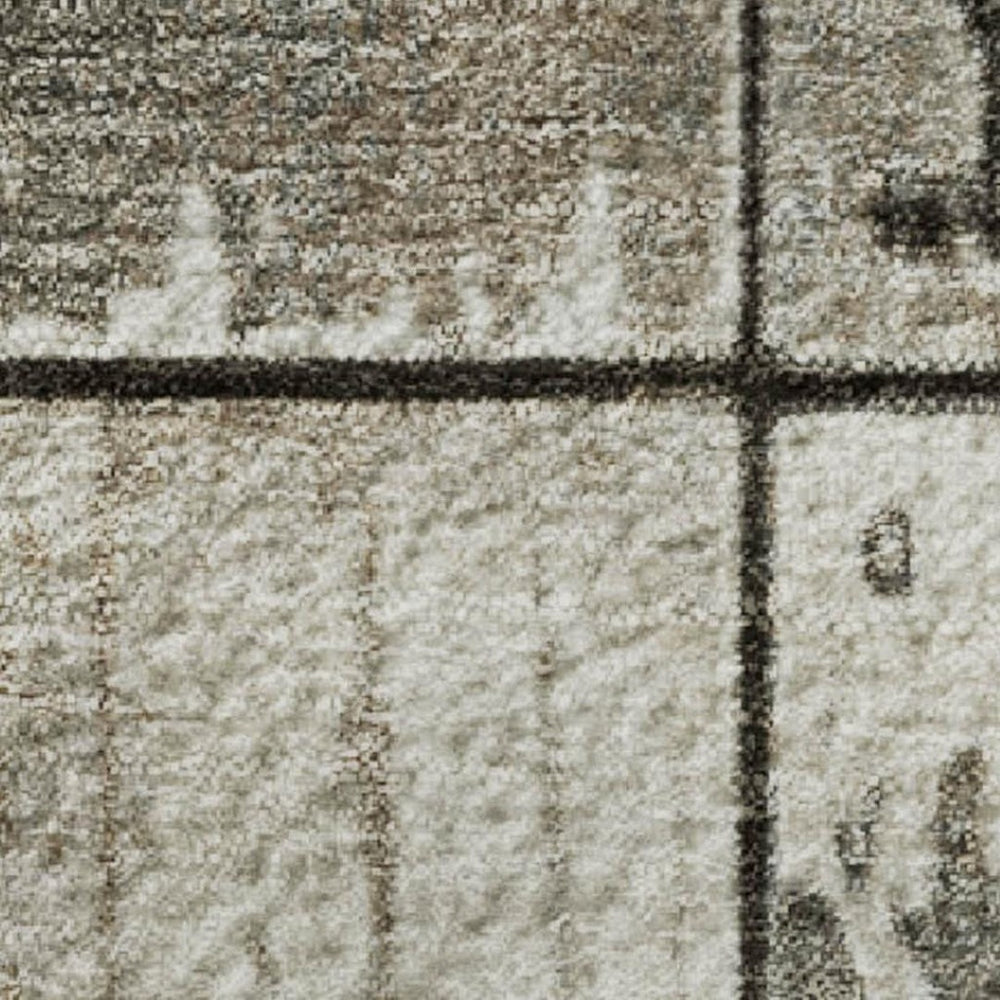 HomeRoots 8' X 10' Taupe and Gray Geometric Area Rug - Washable, UV-Protected, Stain-Resistant for Busy Homes 706581