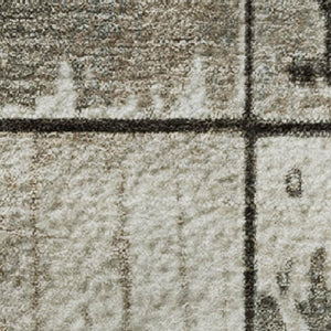 HomeRoots 8' X 10' Taupe and Gray Geometric Area Rug - Washable, UV-Protected, Stain-Resistant for Busy Homes 706581