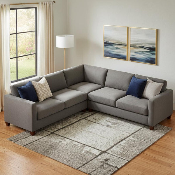 HomeRoots 9' X 12' Taupe and Gray Geometric Area Rug - Washable, UV Protected, Ideal for High-Traffic Spaces 706582