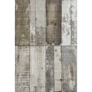 HomeRoots 9' X 12' Taupe and Gray Geometric Area Rug - Washable, UV Protected, Ideal for High-Traffic Spaces 706582