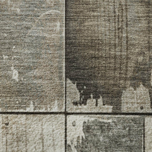 HomeRoots 9' X 12' Taupe and Gray Geometric Area Rug - Washable, UV Protected, Ideal for High-Traffic Spaces 706582