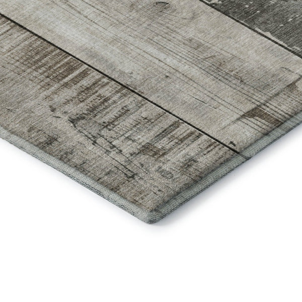 HomeRoots 10' X 14' Taupe and Gray Geometric Area Rug - Washable, UV Protected, Modern Design for Busy Homes 706583