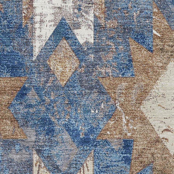 HomeRoots 9' X 12' Southwestern Washable Area Rug - Durable, UV-Protected, Stain-Resistant for Indoor/Outdoor Use 706642